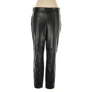 TALBOTS NWT $169 Solid Black Faux Vegan Leather Tapered Pants Size 12